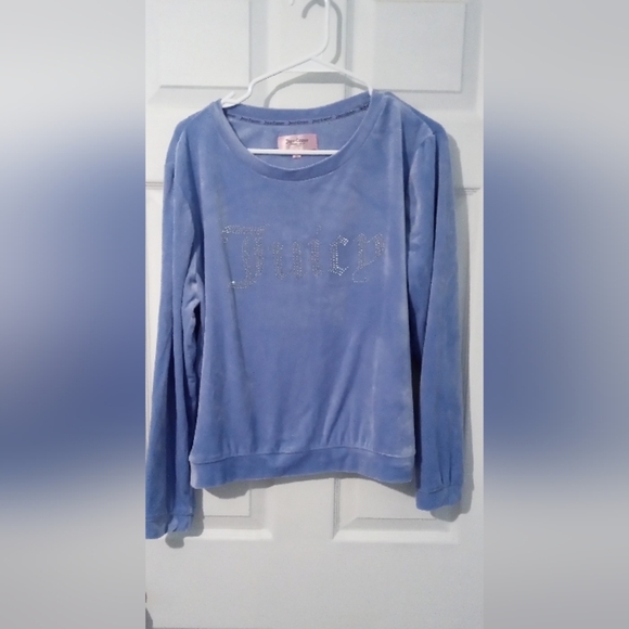 Juicy Couture Blue and Silver Velour Top - Picture 1 of 4
